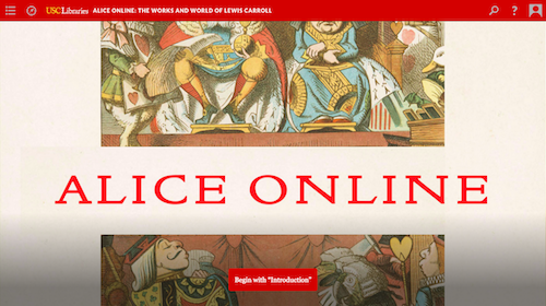 screenshot for digital exhibition, alice online