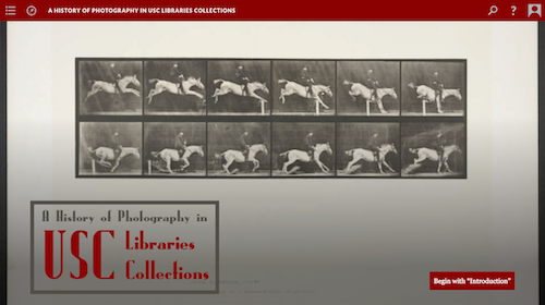 screenshot for digital exhibition, history of photography