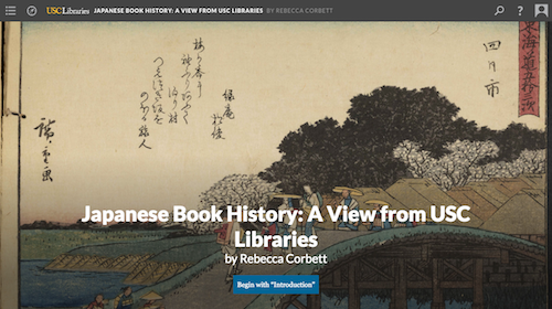 screenshot for digital exhibition, japanese book history