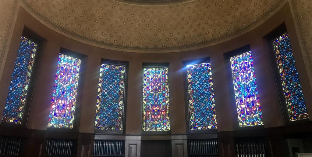 Hoose Library stained glass