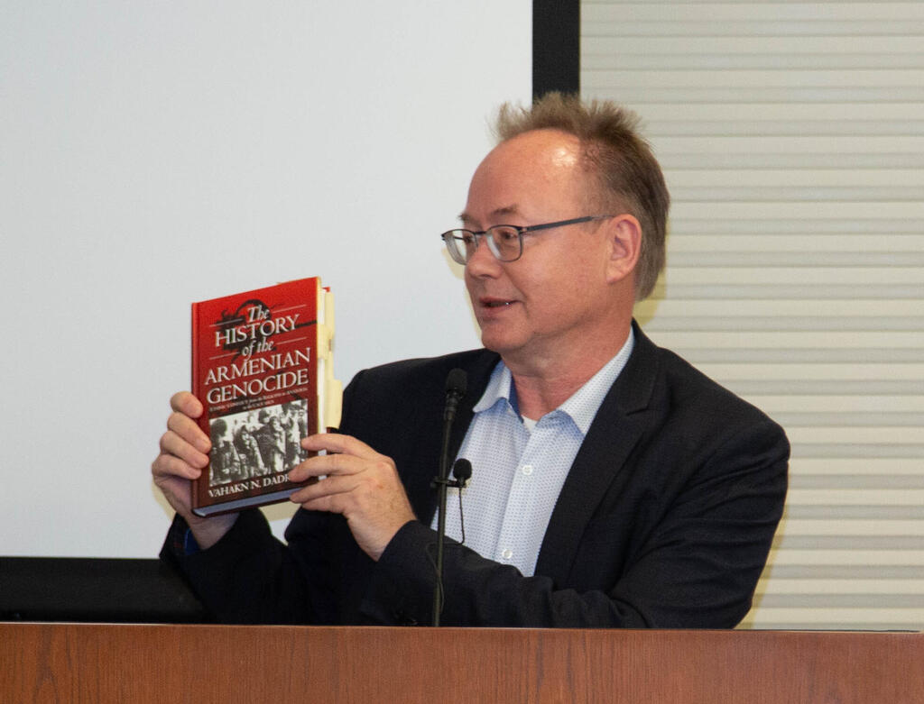Wolf Gruner of the USC Dornsife Center for Advanced Genocide Research at the October 2023 event celebrating the new collection